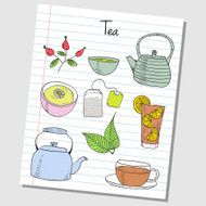 Tea doodles - lined paper