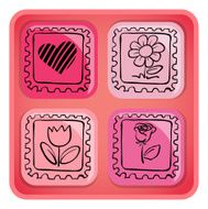 Pink cube with images