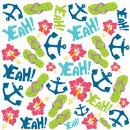 Summer beach and travel objects pattern