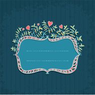 floral frame with hearts