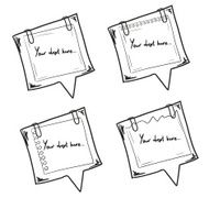 Set of hand drawn paper notes N6