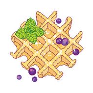 Belgium waffle with blueberries