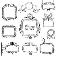 vintage hand drawn frames collection N6