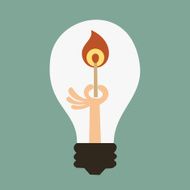 Light bulb with a match