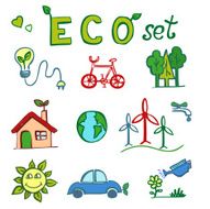 Eco hand drawn doodles