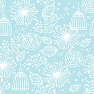 Blue seamless floral pattern
