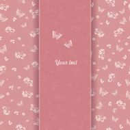 Greeting card with butterflies on red background eps10