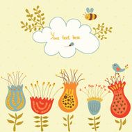 Banner with flowers and place for your text N22