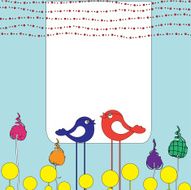 retro Flowery design greeting card