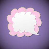 Retro speech bubble on violet background