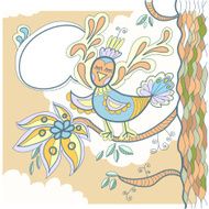 Tree and little bird with word bubble for your text