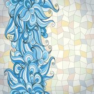 Vertical decorative background with hand-drawn waves N4