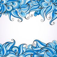 Horizontal decorative background with hand-drawn waves