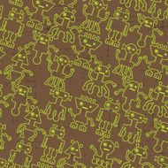 Cartoon robots seamless pattern N7