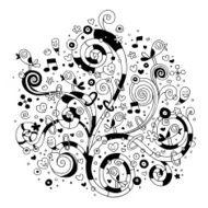 Swirls flowers hearts and birds N3