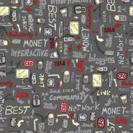Technology Business Doodle Seamless Pattern