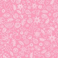 Seamless doodle love in pink