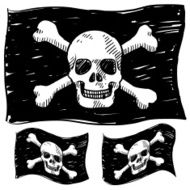 Jolly Roger pirate flag sketch