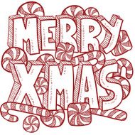 Merry Christmas message vector sketch