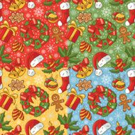 Christmas seamless pattern set