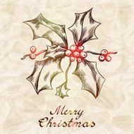 Christmas and New year holidays vector hand drawn card N4
