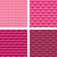 Seamless Doodle Pattern Set Red