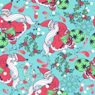 Christmas vector seamless pattern with Santa N4