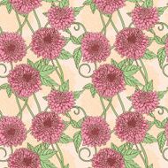 Hand drawn floral wallpaper with set of different flowers N13