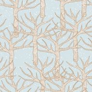 Decorative seamless pattern with trees Vector illustration N3