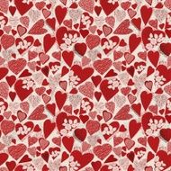 Grunge heart seamless pattern