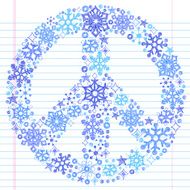 Sketchy Doodle Snowflake Peace Sign