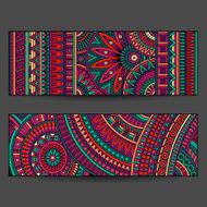 Abstract vintage ethnic card set