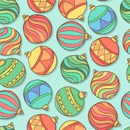 Vector seamless pattern with christmas balls N2