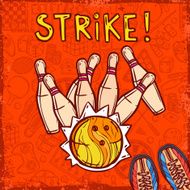 Bowling sketch background