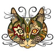 Vector Tribal Decorative Cat N3