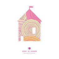 Vector doodle circle texture house silhouette pattern frame