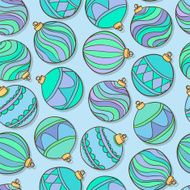 Vector seamless pattern with christmas balls N3