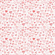 Seamless pattern of hand drawn hearts N3