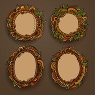 set of ethnic cartoon borders N2