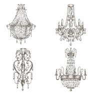 set of chandelier drawings