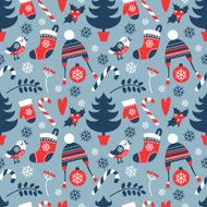 Seamless vector pattern in a flat style winter holidays