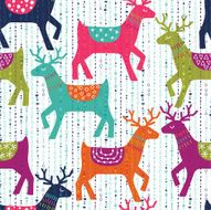 Christmas seamless pattern with deers N4