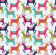 Christmas seamless pattern with deers N5