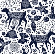 Christmas seamless pattern with deers N6