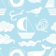 Sea seamless pattern N14