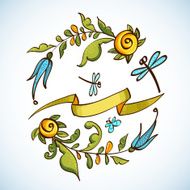 Floral Frame retro flowers of the wreath