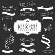 Chalk decorative ribbon banners Designers collection