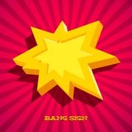 Retro card with explosion sign