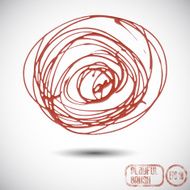 Hand drawn circles vector logo design elements N4