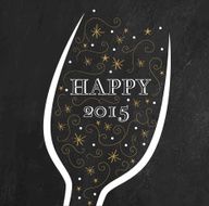 Golden New Year&#039;s background Champagne glass